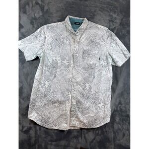 Vans Mens Short Sleeve Button Up Shirt Tropical Abstract Print Size Large
